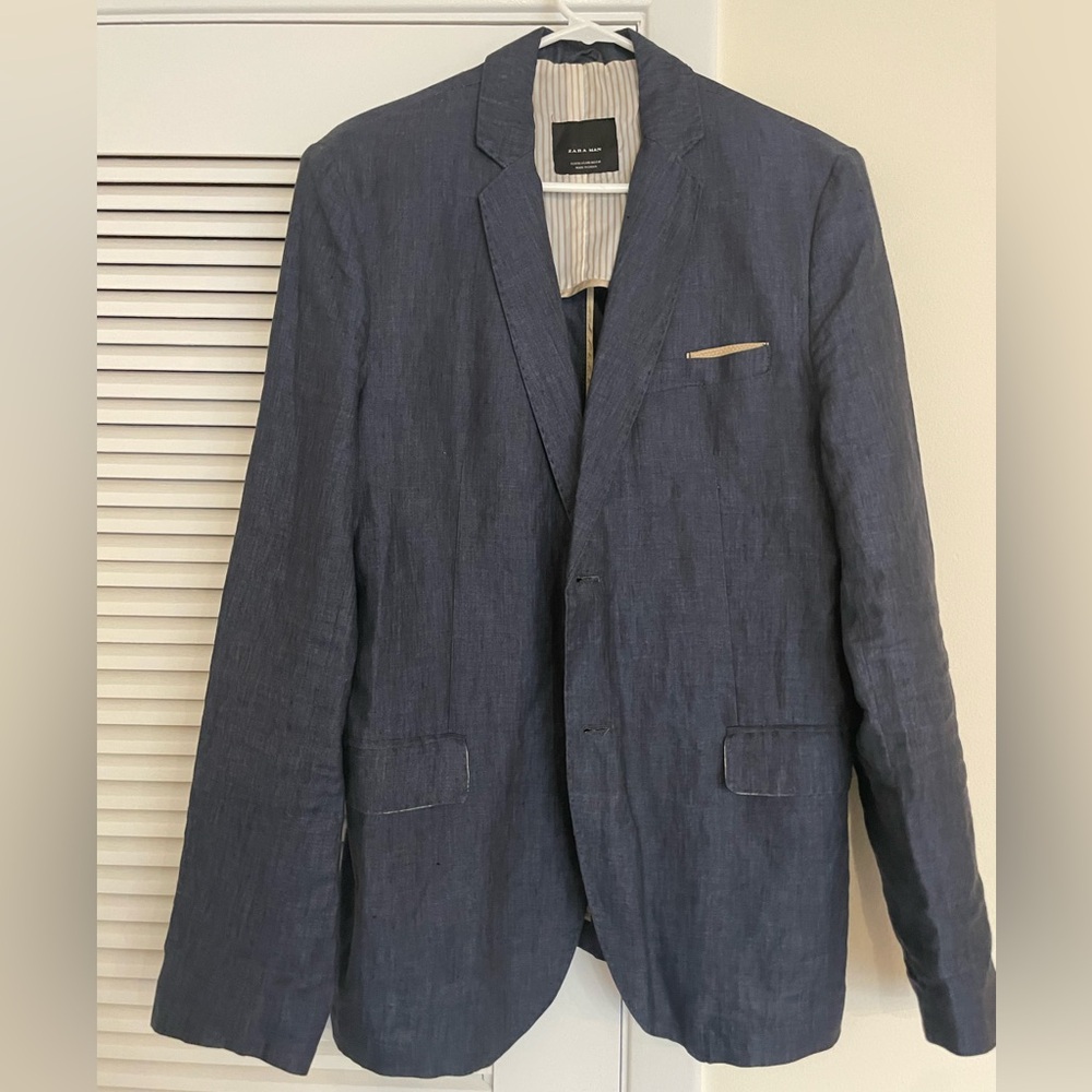 Zara men linen blazer
